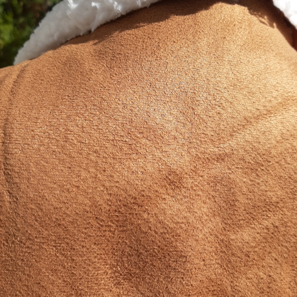 LAST 1! Khaki Sherpa Faux Suede Vest - Picture 10 of 12